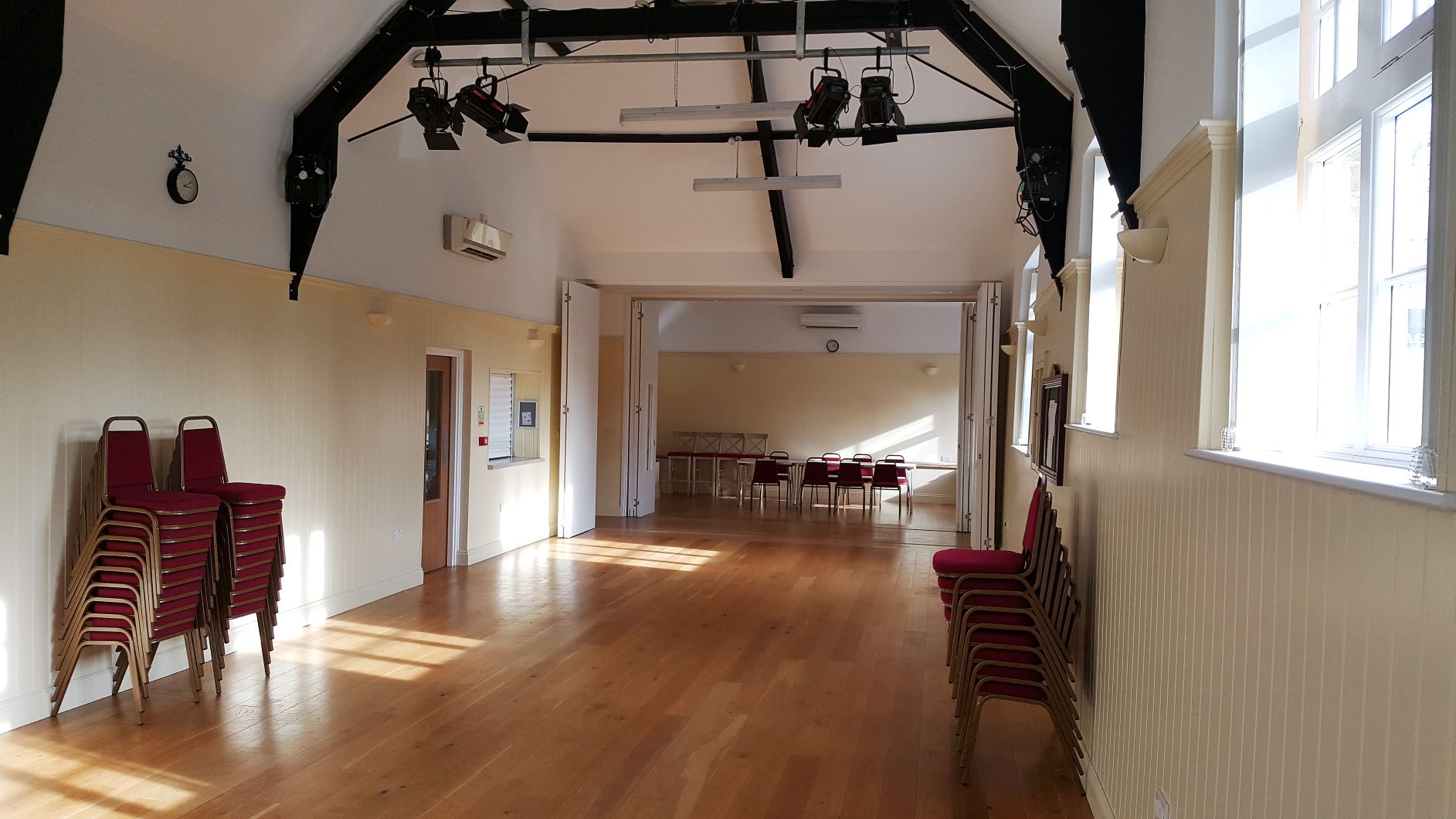 hall opened to the meeting room